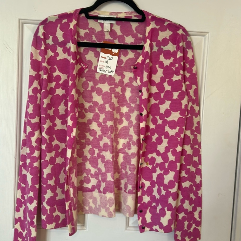 Ann Taylor Loft pink cardigan